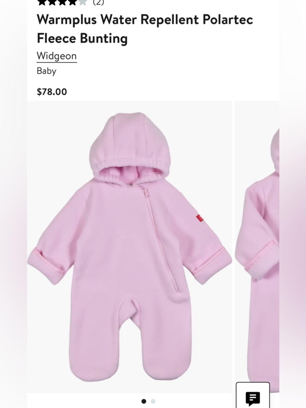 Widgeon Pink Water-Repellent Polartec Fleece Bunting